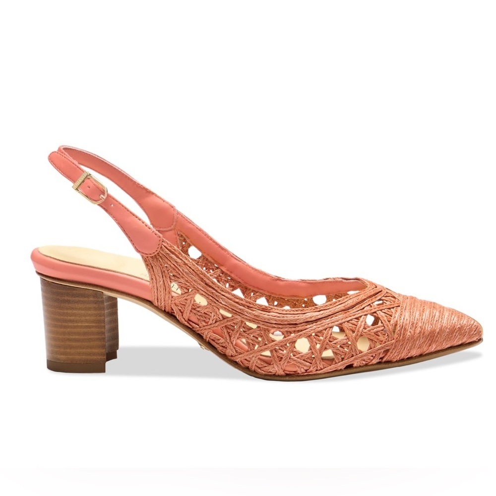 Sarah Flint Coral Woven Slingback Pumps - Picture 2 of 16